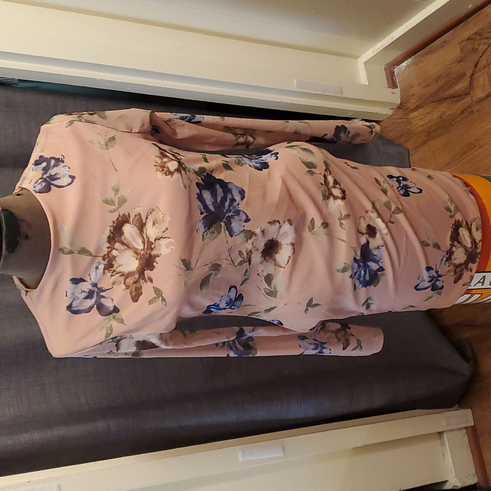 Nude illusion flower dress